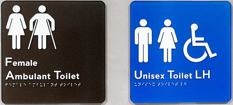 Accessible toilet signs