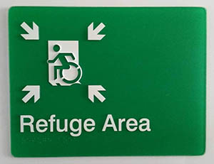 Refuge Area sign